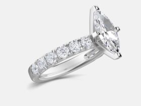 Lab-grown marquise diamond rings